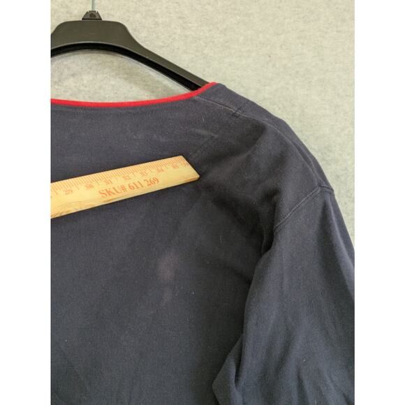 Dockers Cardigan Men’s 1X Black Vintage Golf Sweater with Blue Stripe V Neck - Picture 14 of 15